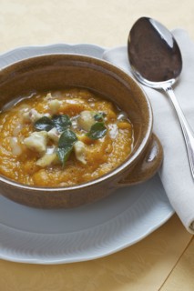 Squash and pumpkin soup with sage