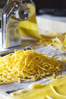Close up of fresh pasta noodles