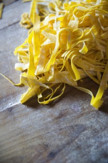 Close up of fresh pasta noodles