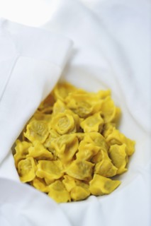 Close up of handmade agnolotti