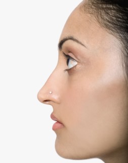 Profile of Indian woman with nose ring