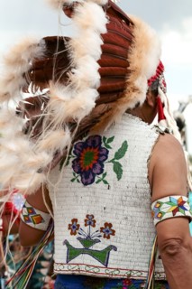Man wearing traditional headdress