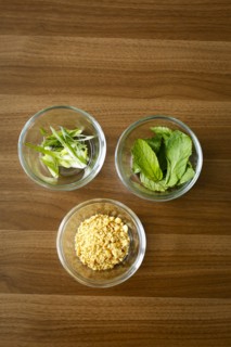 Bowls of ingredients