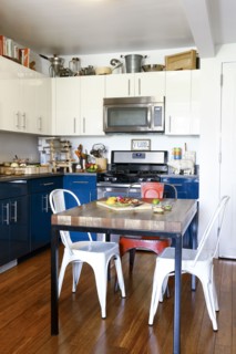 Chopped vegetables on table in kitchen