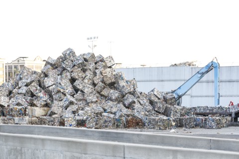 Piles of compacted garbage