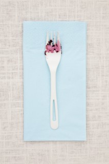 Fork on napkin with icing