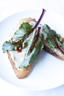 Close up of lettuce on toast
