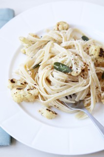 Fettucini on plate with fork