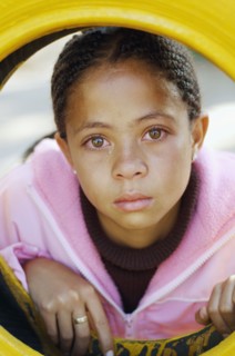 Mixed Race girl crying