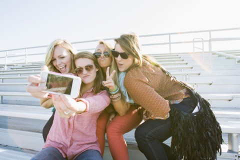 Friends taking self-portrait
