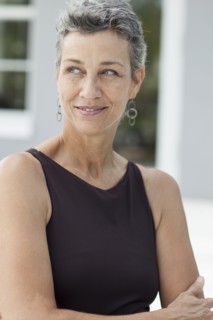 Close up of smiling woman wearing evening gown