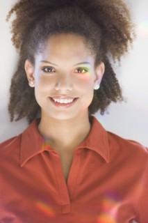 African woman with hair up