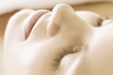 Close up of woman's eyelashes