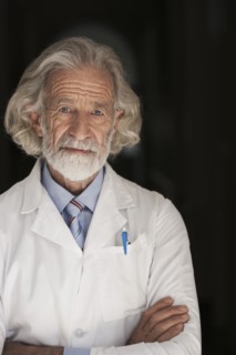 Senior Caucasian scientist