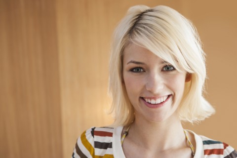 Close up of woman's smiling face