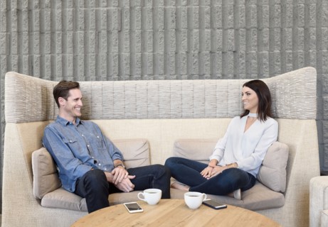 Caucasian couple relaxing on sofa