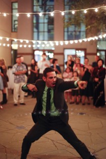 Man dancing at wedding reception
