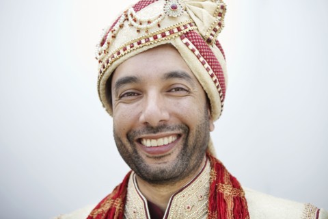 Indian man in traditional wedding clothing
