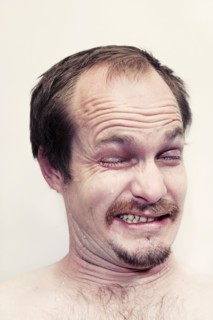 Caucasian man crying