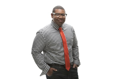Black businessman smiling