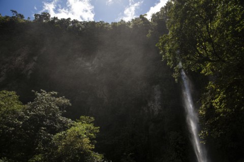 Waterfall over cliff