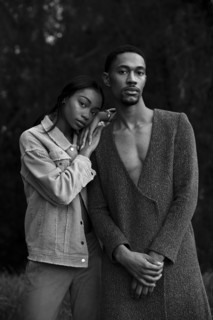 Portrait of serious couple