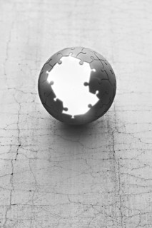 Glowing opening in puzzle sphere