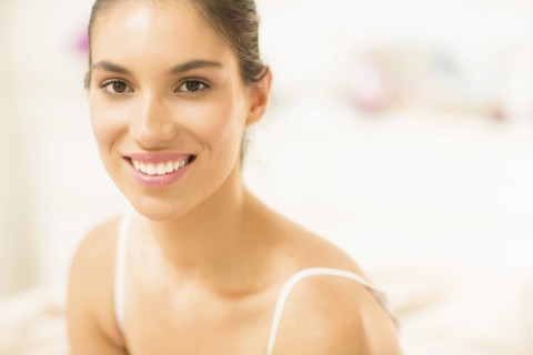 Caucasian woman smiling
