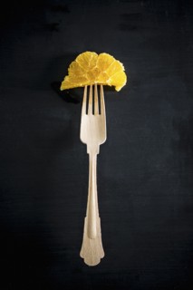 Fork with orange slice