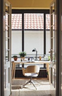Empty chair in home study