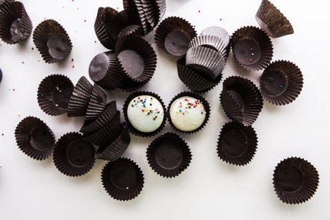 Macaroons and empty wrappers