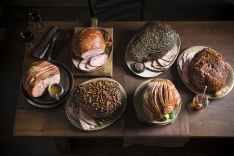 Buffet of variety of meat on table