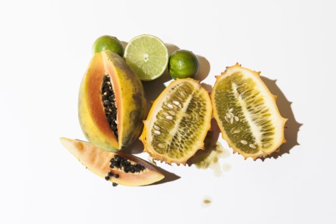 Seeds in sliced fruit