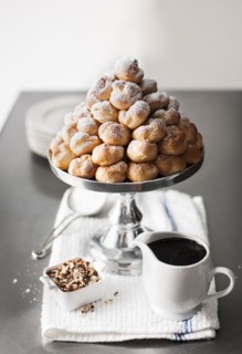 Tray of cream puffs