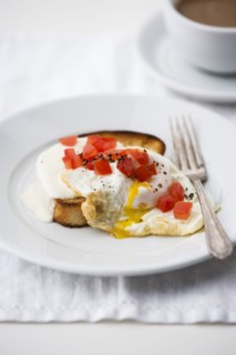 Plate of egg and mozzarella bread