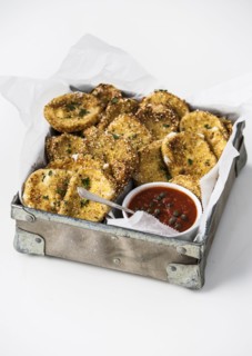 Fried mozzarella and sauce