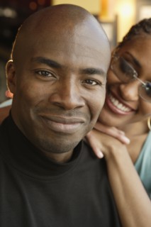 Close up of African couple smiling