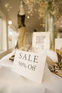 Sale sign in shop window