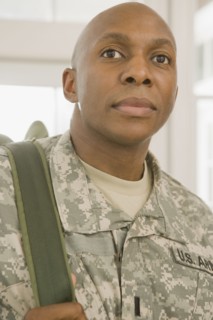 African man in military uniform