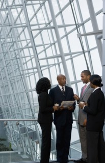 African businesspeople talking