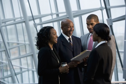African businesspeople talking