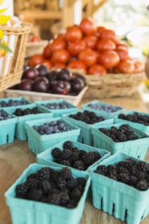 Close up of fresh fruit at farmers market