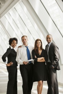 Business people standing together
