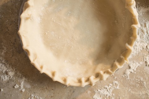 Close up of empty pie shell