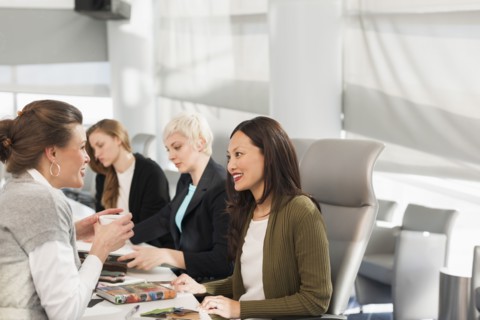 Businesswomen talking in meeting