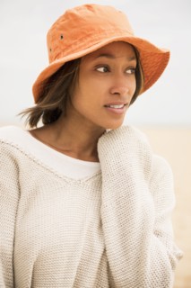 African American woman at beach