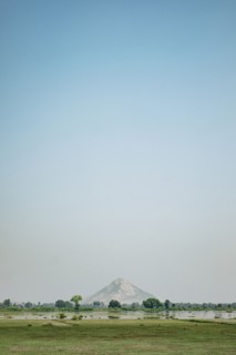 Distant mountain and river