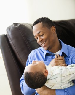 Father playing with son
