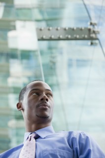 Serious Black businessman
