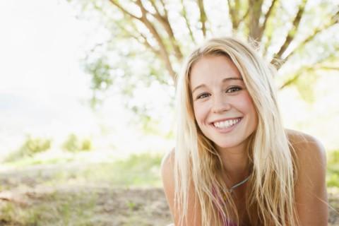 Smiling Caucasian woman